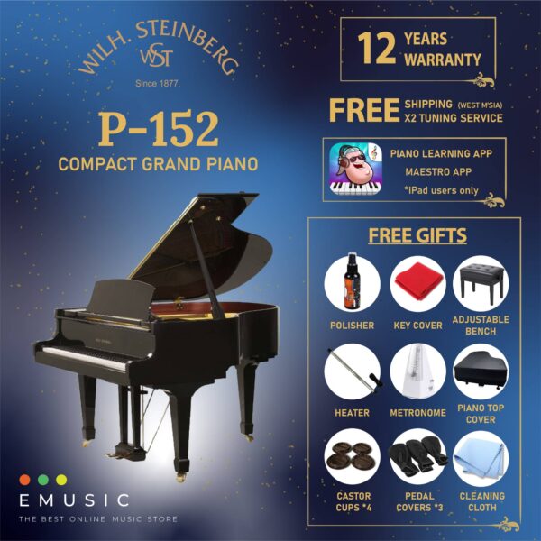 Wilh. Steinberg P152 New Acoustic German Grand Piano (P-152 / P 152 / Wilh.Steinberg / WilhSteinberg)