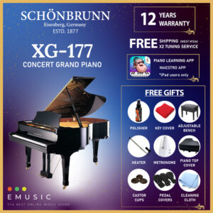 Schönbrunn XG177 New Acoustic German Grand Piano (XG-177 / XG 177 / Schonbrunn)
