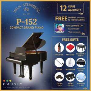 Wilh. Steinberg P152 New Acoustic German Grand Piano (P-152 / P 152 / Wilh.Steinberg / WilhSteinberg)