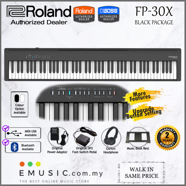 *FREE SHIPPING* LATEST Roland FP-30X 88-key Digital Piano with Original Headphone and Pedal (FP30X / FP 30X)