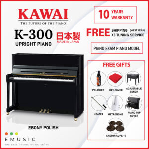 Kawai K300 (Made in Japan) Professional Brand New Acoustic Upright Piano - Ebony Polish (K-300 / K 300)