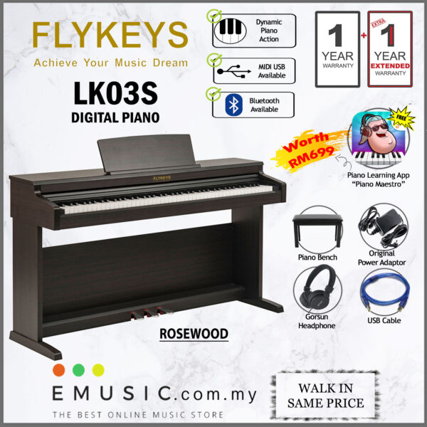 Flykeys LK03S 88-key Digital Piano Home Electric Piano Keyboard (LK-03S / LK 03S)