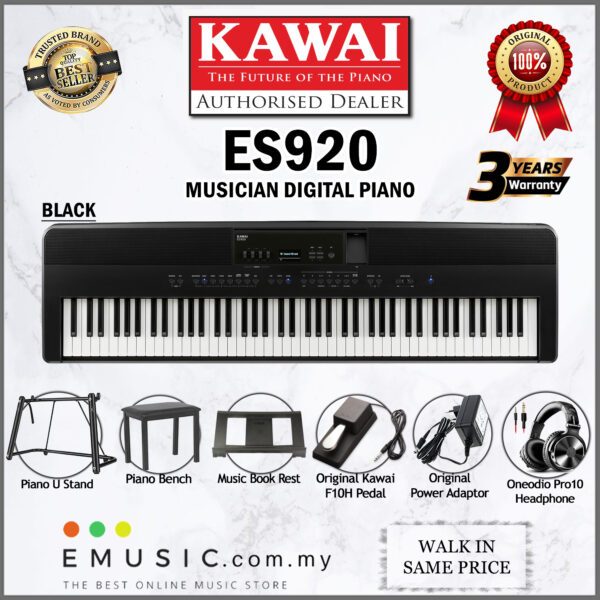 Kawai ES920 88-key Digital Piano Home Portable Electric Piano Keyboard (ES-920 / ES 920)