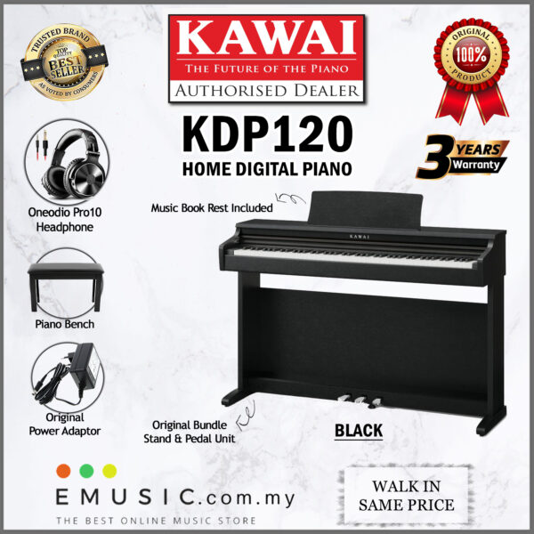 Kawai KDP-120 88-key Digital Piano Home Portable Electric Piano Keyboard (KDP120 / KDP 120)