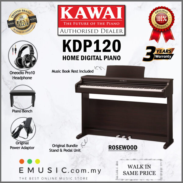 Kawai KDP-120 88-key Digital Piano Home Portable Electric Piano Keyboard (KDP120 / KDP 120) - Image 2