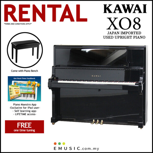 *RENTAL* Kawai XO8 Used Acoustic Upright Piano Japan Imported Local Refurbish Recon Piano (XO8)