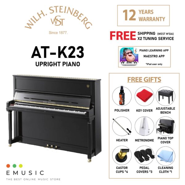 Wilh. Steinberg AT-K23 New Upright German Acoustic Piano (ATK23 / AT K23 / Wilh.Steinberg / WilhSteinberg)