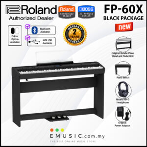 Roland FP-60X 88-key Digital Piano with Bluetooth Home Package (FP60X FP 60X FP60 X)