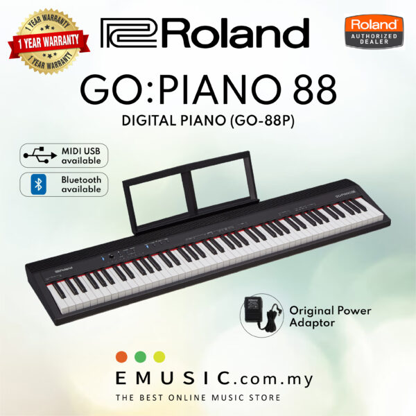 Roland GO:PIANO 88 Keys Digital Piano With Note Stand And Adapter GO PIANO 88 GO-PIANO 88 GOPIANO88