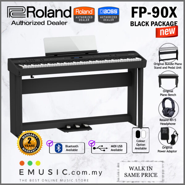 *FREE SHIPPING* LATEST Roland FP-90X 88-key Digital Piano with Bluetooth Home Package (FP90X FP 90X FP90 X)