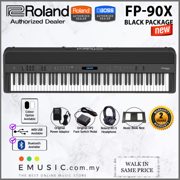 *FREE SHIPPING* LATEST Roland FP-90X 88-key Digital Piano with Bluetooth Musician Package (FP90X FP 90X FP90 X)