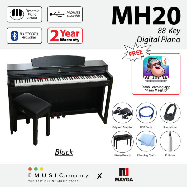 MAYGA MH-20 New 88-Key Digital Piano with Bluetooth Function and Powerful Recording and Playback System MH-20