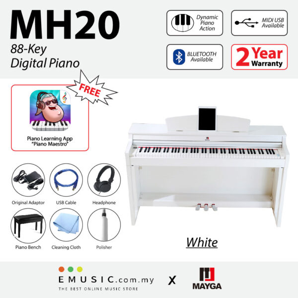 MAYGA MH-20 New 88-Key Digital Piano with Bluetooth Function and Powerful Recording and Playback System MH-20 - Image 2