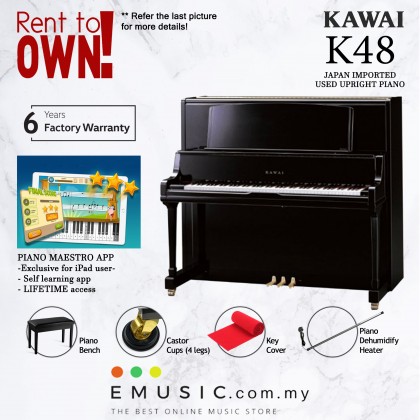 RENT TO OWN* Kawai K48- Used Acoustic Upright Piano Japan Imported Local  Refurbish Recon Piano K48| Emusic