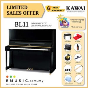 LIMITED OFFER KAWAI BL11 - Used Acoustic Upright Piano Japan Imported Local Refurbish Recon Piano (BL-11)