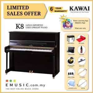 LIMITED OFFER KAWAI K8 - Used Acoustic Upright Piano Japan Imported Local Refurbish Recon Piano (K8)