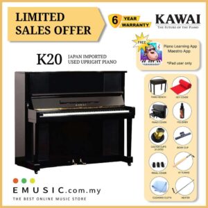 LIMITED OFFER KAWAI K20 - Used Acoustic Upright Piano Japan Imported Local Refurbish Recon Piano (K20)