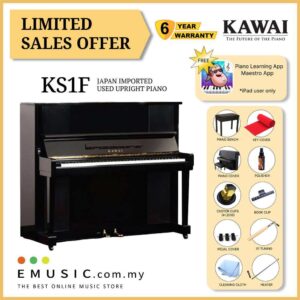 LIMITED OFFER KAWAI KS1F - Used Acoustic Upright Piano Japan Imported Local Refurbish Recon Piano (KS1F)