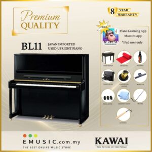 PREMIUM QUALITY Kawai BL11 - Used Acoustic Upright Piano Japan Imported Local Refurbish Recon Piano BL-11