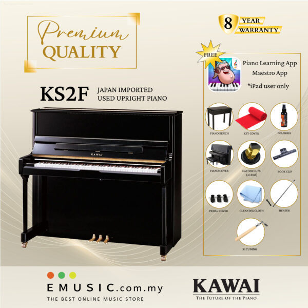 PREMIUM QUALITY Kawai KS2F - Used Acoustic Upright Piano Japan Imported Local Refurbish Recon Piano KS2F