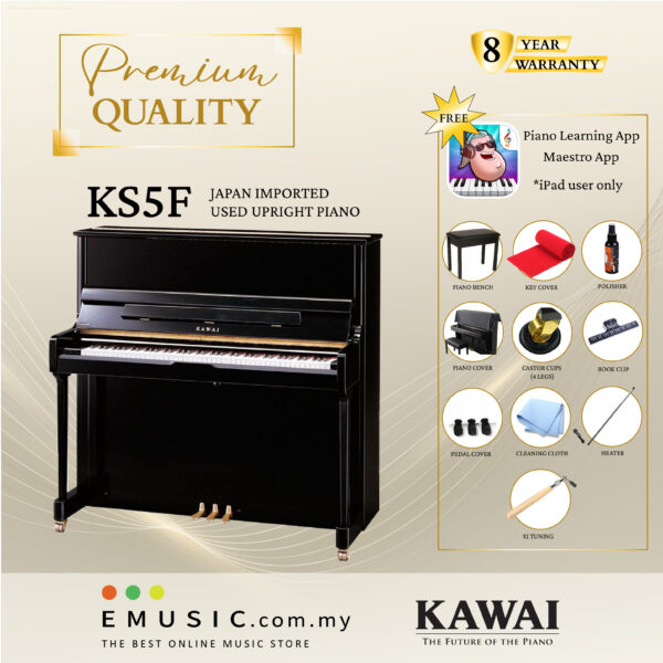 PREMIUM QUALITY Kawai KS5F - Used Acoustic Upright Piano Japan Imported Local Refurbish Recon Piano KS5F