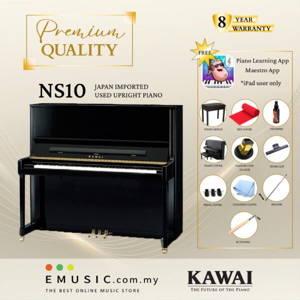 PREMIUM QUALITY Kawai NS10 - Used Acoustic Upright Piano Japan Imported Local Refurbish Recon Piano NS10