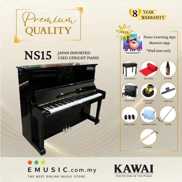 PREMIUM QUALITY Kawai NS15 - Used Acoustic Upright Piano Japan Imported Local Refurbish Recon Piano NS15