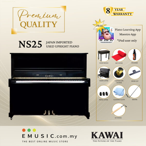 PREMIUM QUALITY Kawai NS25 - Used Acoustic Upright Piano Japan Imported Local Refurbish Recon Piano NS25