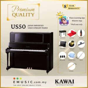 PREMIUM QUALITY Kawai US50 - Used Acoustic Upright Piano Japan Imported Local Refurbish Recon Piano US50