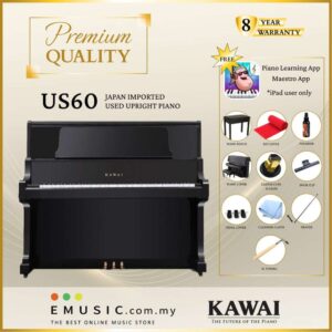 PREMIUM QUALITY Kawai US60 - Used Acoustic Upright Piano Japan Imported Local Refurbish Recon Piano US60