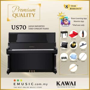 PREMIUM QUALITY Kawai US70 - Used Acoustic Upright Piano Japan Imported Local Refurbish Recon Piano US70