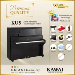 PREMIUM QUALITY Kawai KU5 - Used Acoustic Upright Piano Japan Imported Local Refurbish Recon Piano KU5