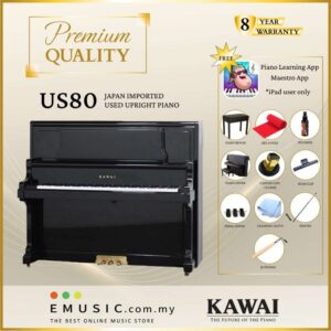 PREMIUM QUALITY Kawai US80 - Used Acoustic Upright Piano Japan Imported Local Refurbish Recon Piano US80