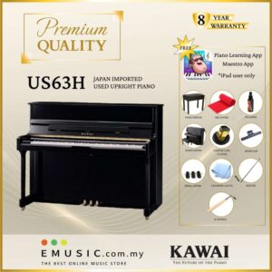 PREMIUM QUALITY Kawai US63H - Used Acoustic Upright Piano Japan Imported Local Refurbish Recon Piano US63H