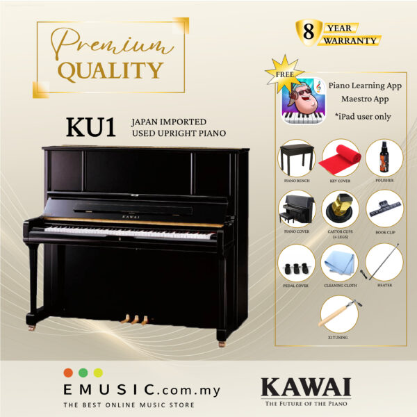 PREMIUM QUALITY Kawai KU1 - Used Acoustic Upright Piano Japan Imported Local Refurbish Recon Piano KU1