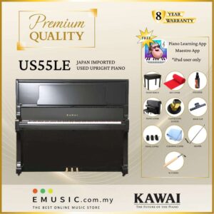PREMIUM QUALITY Kawai US55LE - Used Acoustic Upright Piano Japan Imported Local Refurbish Recon Piano US55LE