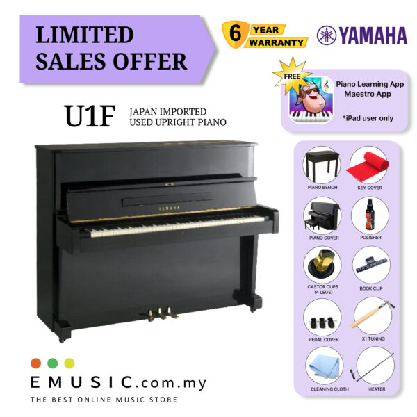 LIMITED OFFER YAMAHA U1F - Used Acoustic Upright Piano Japan Imported Local Refurbish Recon Piano (U1F)