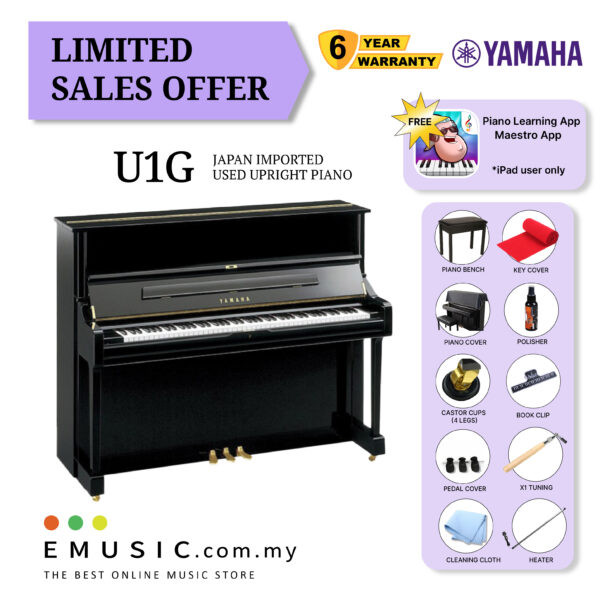 LIMITED OFFER YAMAHA U1G - Used Acoustic Upright Piano Japan Imported Local Refurbish Recon Piano (U1G)