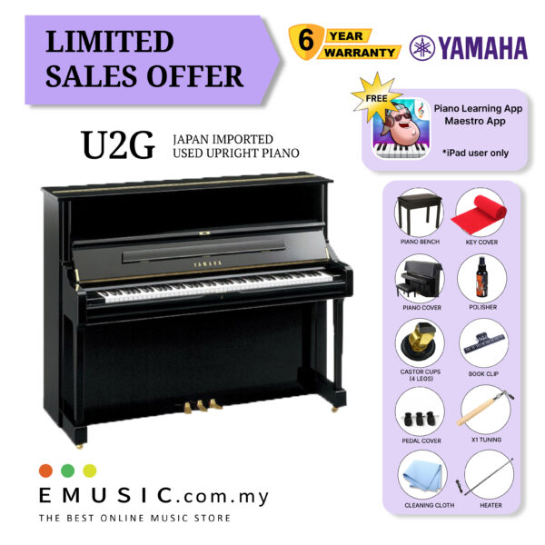 LIMITED OFFER YAMAHA U2G - Used Acoustic Upright Piano Japan Imported Local Refurbish Recon Piano (U2G)