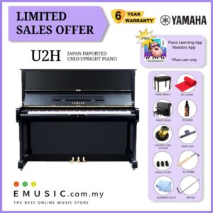 LIMITED OFFER YAMAHA U2H - Used Acoustic Upright Piano Japan Imported Local Refurbish Recon Piano (U2H)
