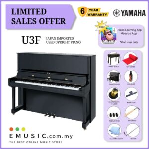LIMITED OFFER YAMAHA U3F - Used Acoustic Upright Piano Japan Imported Local Refurbish Recon Piano (U3F)
