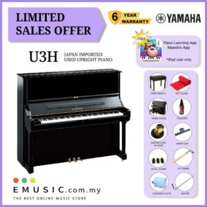LIMITED OFFER YAMAHA U3H - Used Acoustic Upright Piano Japan Imported Local Refurbish Recon Piano (U3H)
