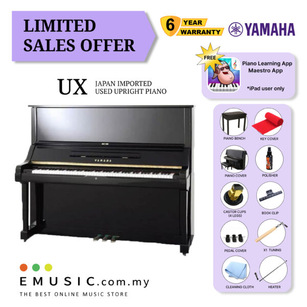 LIMITED OFFER YAMAHA UX - Used Acoustic Upright Piano Japan Imported Local Refurbish Recon Piano (UX)