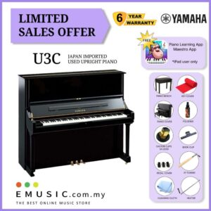 LIMITED OFFER YAMAHA U3C - Used Acoustic Upright Piano Japan Imported Local Refurbish Recon Piano (U3C)