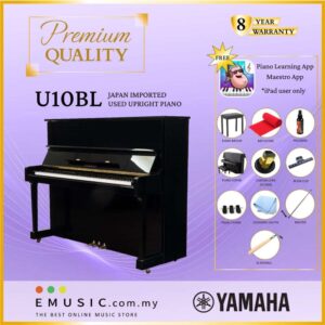 PREMIUM QUALITY YAMAHA U10BL - Used Acoustic Upright Piano Japan Imported Local Refurbish Recon Piano U10BL