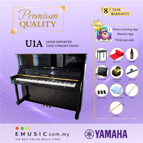 PREMIUM QUALITY YAMAHA U1A - Used Acoustic Upright Piano Japan Imported Local Refurbish Recon Piano U1A