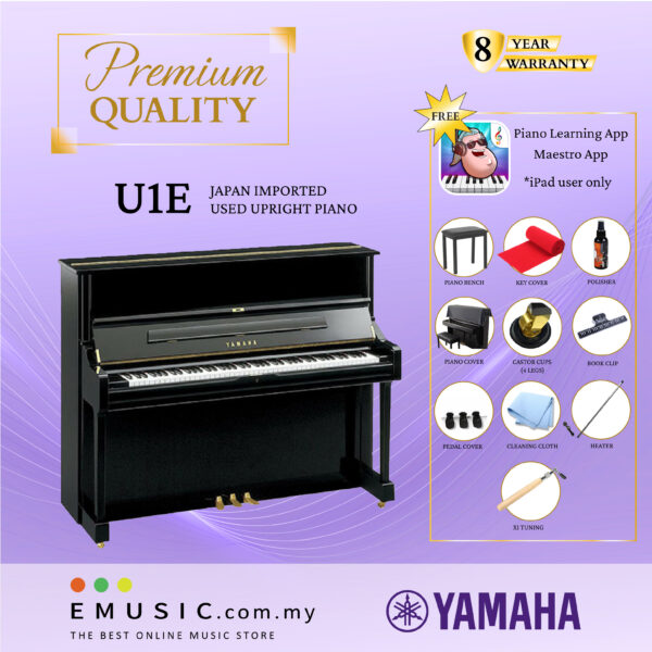 PREMIUM QUALITY YAMAHA U1E - Used Acoustic Upright Piano Japan Imported Local Refurbish Recon Piano U1E