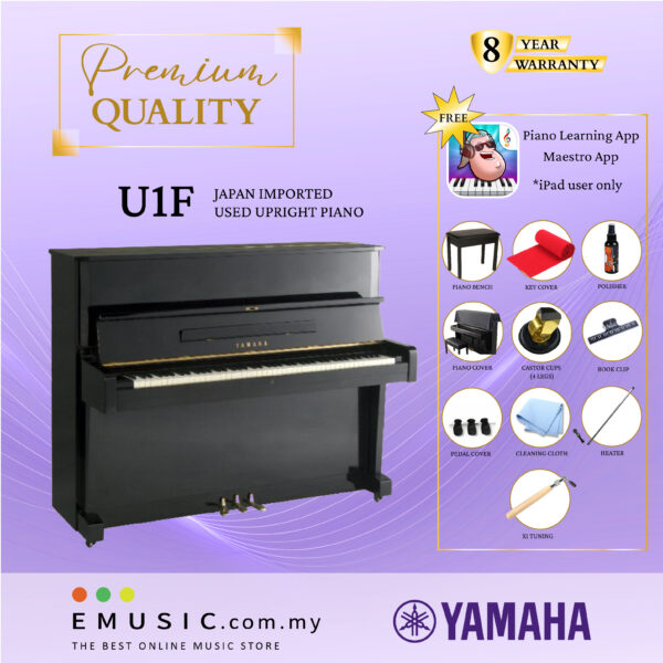 PREMIUM QUALITY YAMAHA U1F - Used Acoustic Upright Piano Japan Imported Local Refurbish Recon Piano U1F