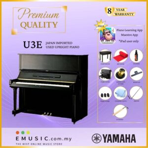 PREMIUM QUALITY YAMAHA U3E - Used Acoustic Upright Piano Japan Imported Local Refurbish Recon Piano U3E