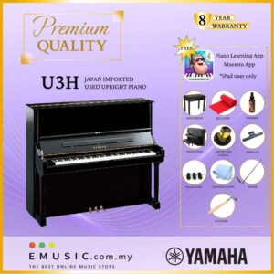 PREMIUM QUALITY YAMAHA U3H - Used Acoustic Upright Piano Japan Imported Local Refurbish Recon Piano U3H